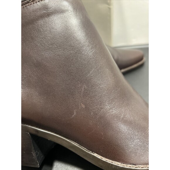Bandolino Ankle Boots Booties Brown Leather Heel Zip 7.5 With Box - Picture 3 of 12